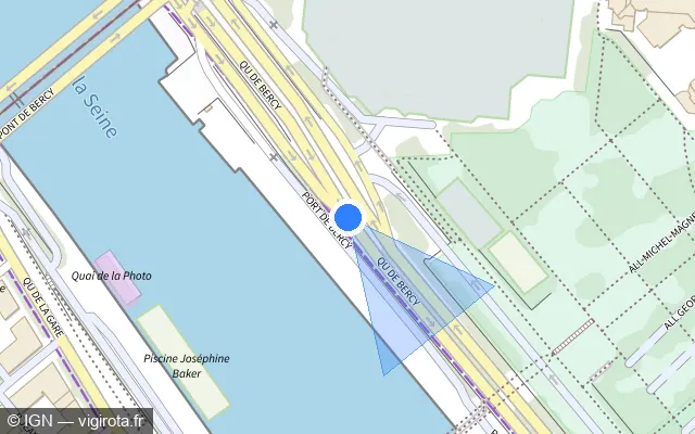 Vue plan de l'emplacement du radar fixe à Charenton-le-Pont