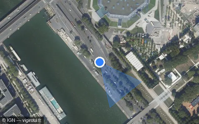 Vue satellite de l'emplacement du radar fixe à Charenton-le-Pont