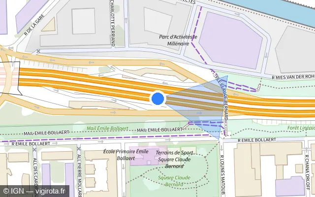 Vue plan de l'emplacement du radar fixe à Aubervilliers