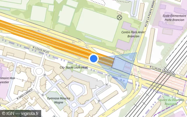 Vue plan de l'emplacement du radar fixe à Vanves