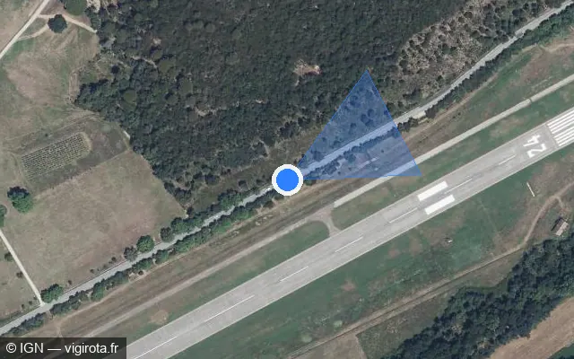 Vue satellite de l'emplacement du radar fixe à La Môle