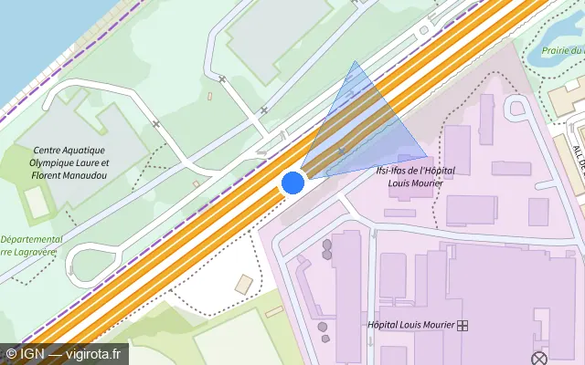 Vue plan de l'emplacement du radar fixe à Colombes