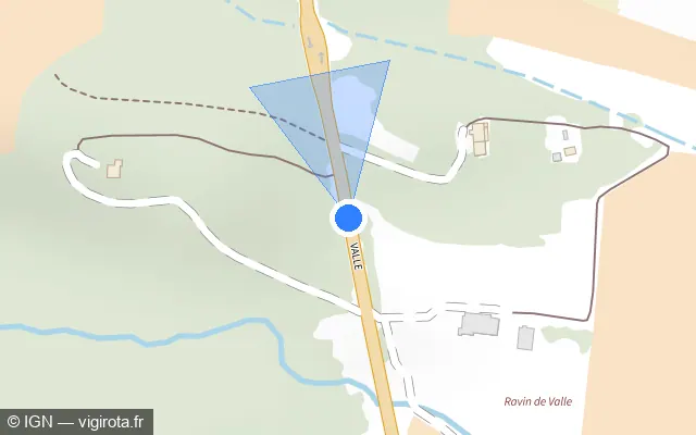 Vue plan de l'emplacement du radar fixe à Sorbo-Ocagnano