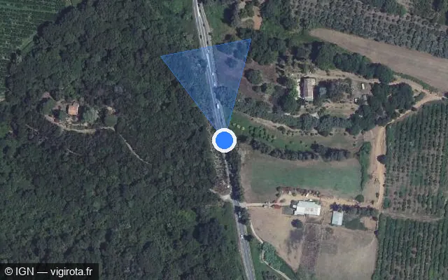 Vue satellite de l'emplacement du radar fixe à Sorbo-Ocagnano