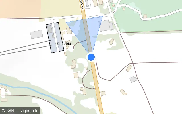 Vue plan de l'emplacement du radar fixe à Cervione