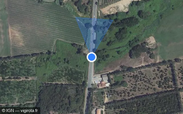 Vue satellite de l'emplacement du radar fixe à San-Giuliano
