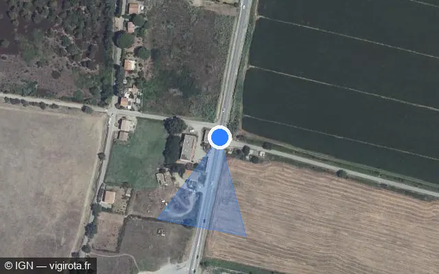 Vue satellite de l'emplacement du radar fixe à San-Giuliano