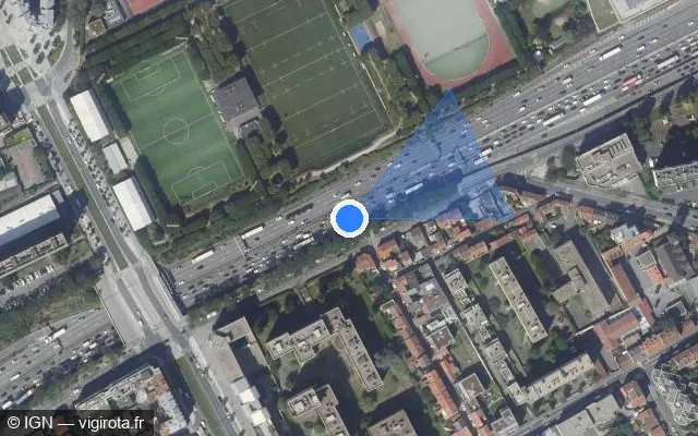 Vue satellite de l'emplacement du radar fixe à Le Kremlin-Bicêtre