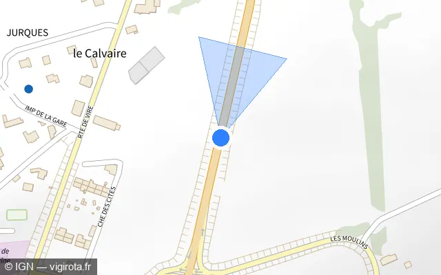 Vue plan de l'emplacement du radar fixe à Dialan sur Chaîne