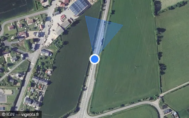 Vue satellite de l'emplacement du radar fixe à Dialan sur Chaîne