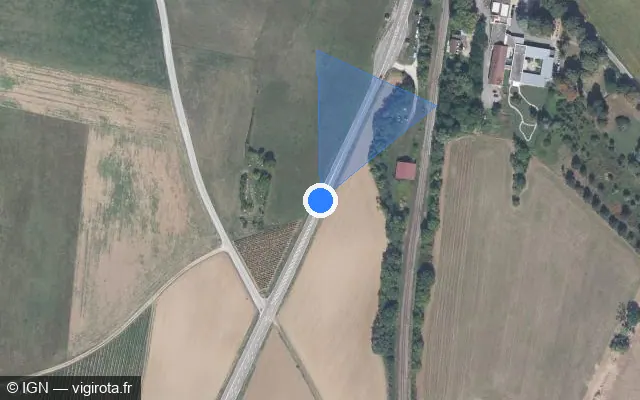 Vue satellite de l'emplacement du radar fixe à Montain
