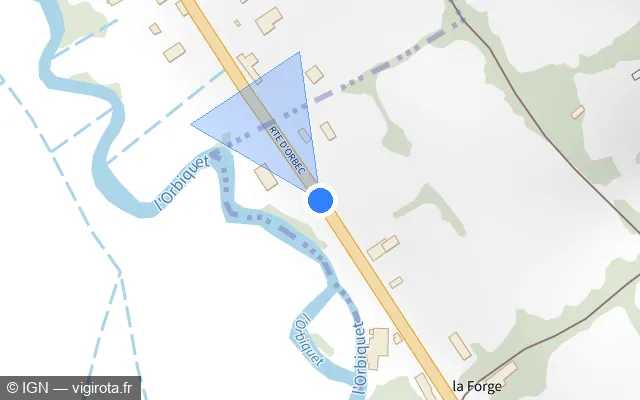 Vue plan de l'emplacement du radar fixe à Saint-Denis-de-Mailloc