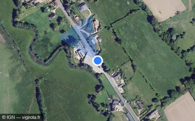 Vue satellite de l'emplacement du radar fixe à Saint-Denis-de-Mailloc