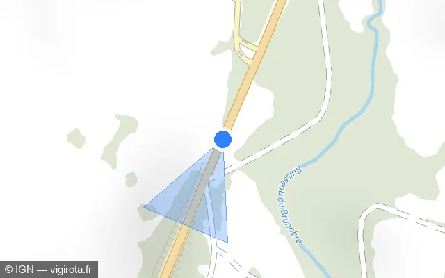 Vue plan de l'emplacement du radar fixe à Saint-Mamet-la-Salvetat