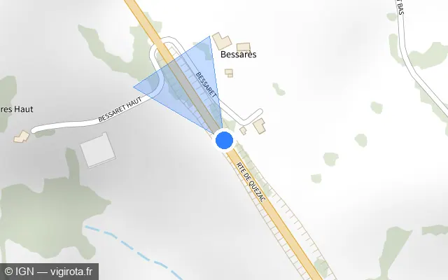 Vue plan de l'emplacement du radar fixe à Maurs