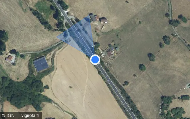 Vue satellite de l'emplacement du radar fixe à Maurs