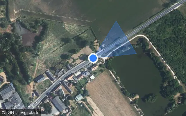 Vue satellite de l'emplacement du radar fixe à Nogent-sur-Eure