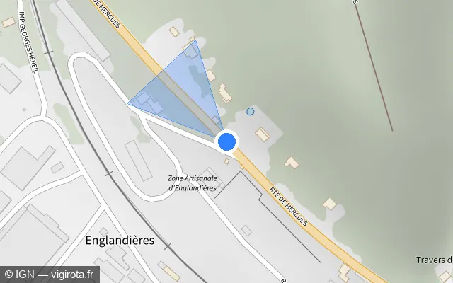 Vue plan de l'emplacement du radar fixe à Mercuès