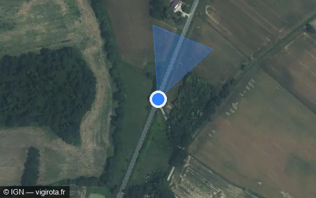 Vue satellite de l'emplacement du radar fixe à Ligardes