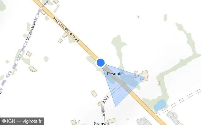 Vue plan de l'emplacement du radar fixe à Saint-Michel-Loubéjou