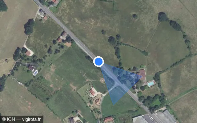Vue satellite de l'emplacement du radar fixe à Saint-Michel-Loubéjou