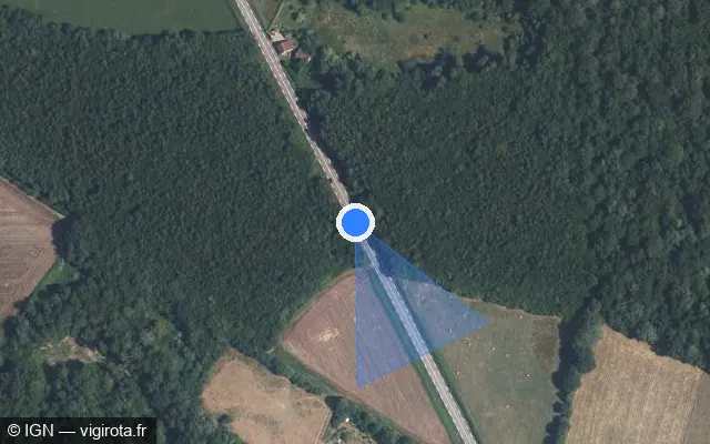 Vue satellite de l'emplacement du radar fixe à Antully