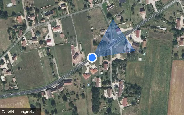 Vue satellite de l'emplacement du radar fixe à Brienne