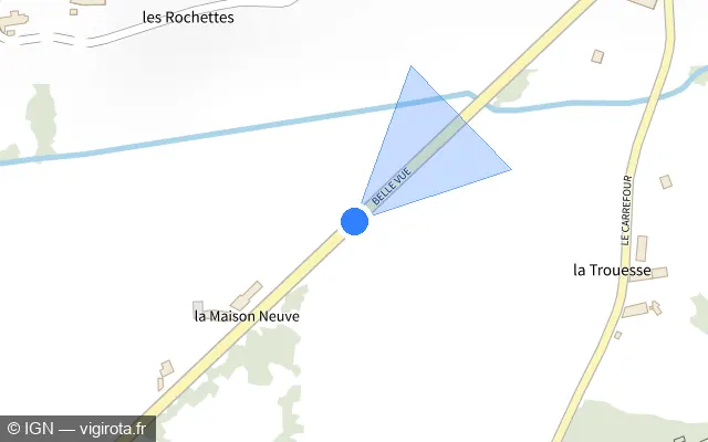 Vue plan de l'emplacement du radar fixe à Montreuil-le-Chétif