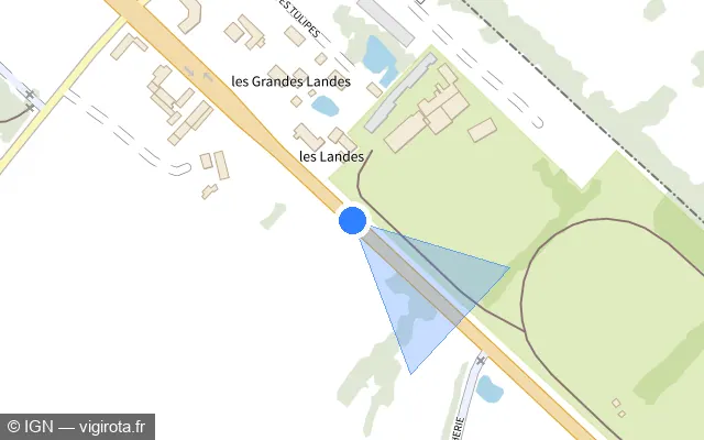 Vue plan de l'emplacement du radar fixe à Vion