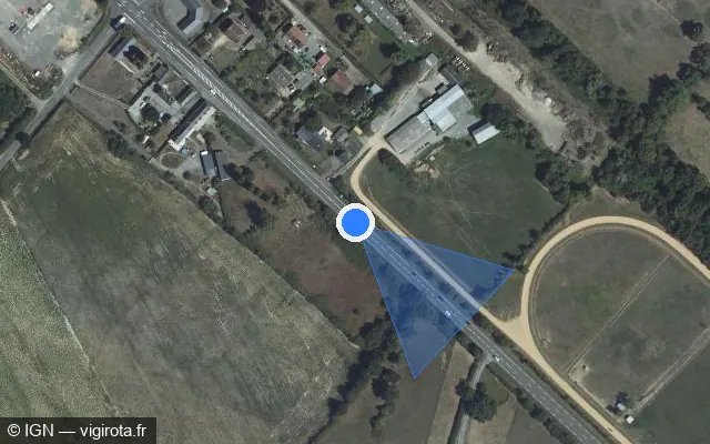 Vue satellite de l'emplacement du radar fixe à Vion