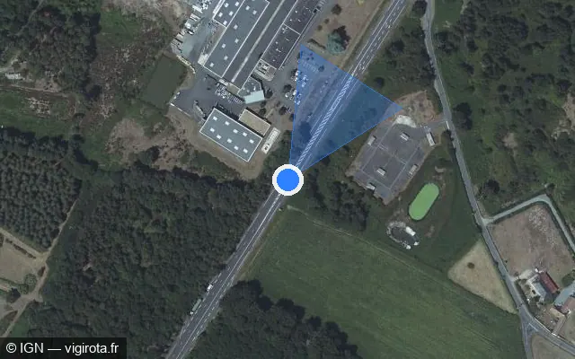 Vue satellite de l'emplacement du radar fixe à La Fontaine-Saint-Martin