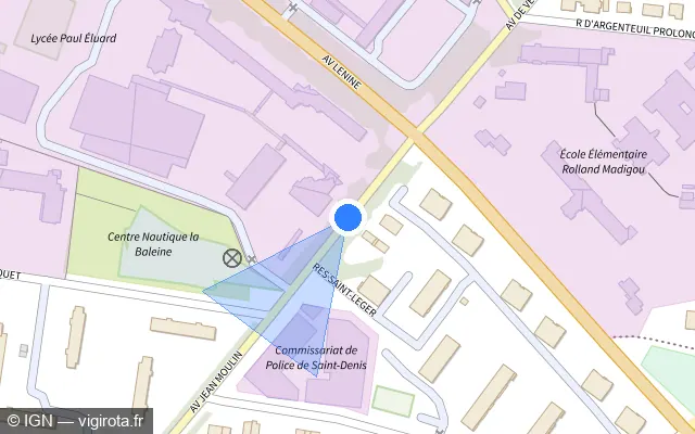 Vue plan de l'emplacement du radar fixe à Saint-Denis