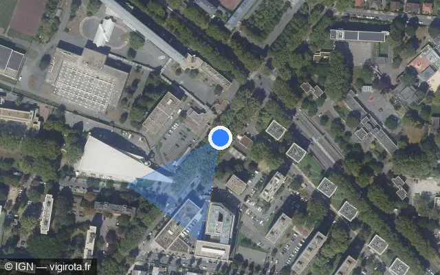 Vue satellite de l'emplacement du radar fixe à Saint-Denis