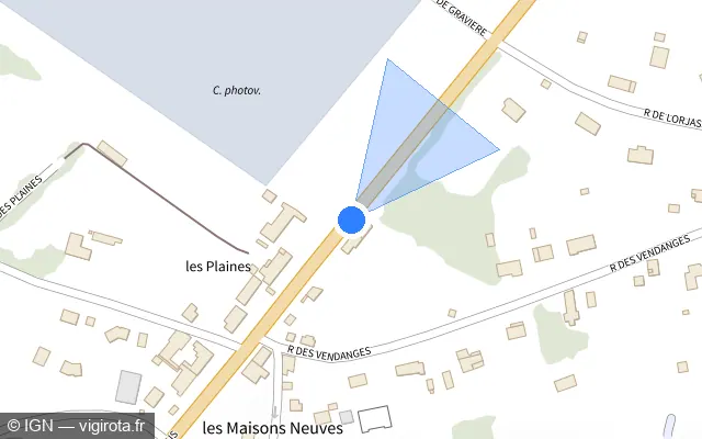 Vue plan de l'emplacement du radar fixe à Monétay-sur-Allier