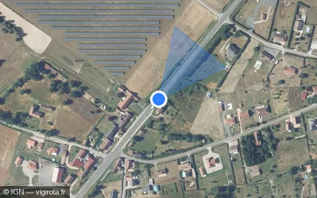 Vue satellite de l'emplacement du radar fixe à Monétay-sur-Allier