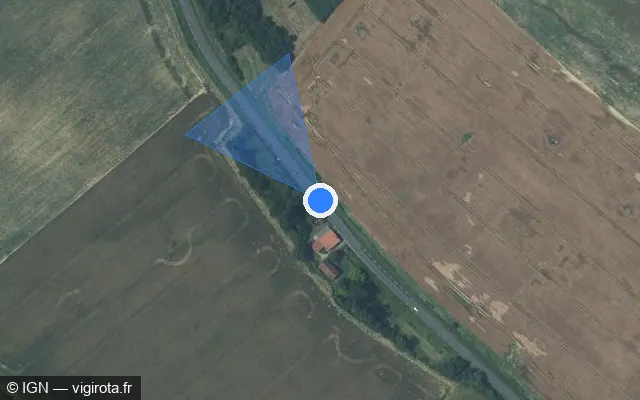 Vue satellite de l'emplacement du radar fixe à Saint-Jean-Poutge