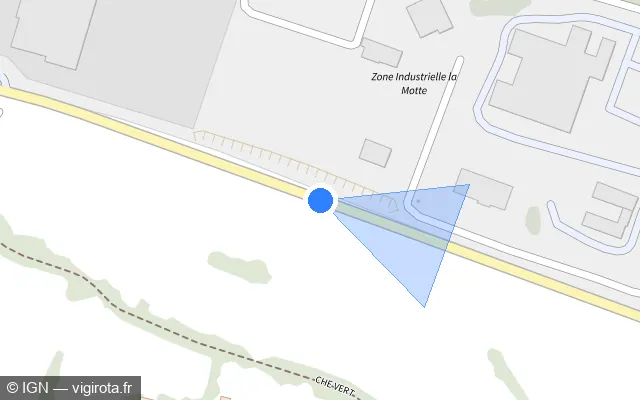 Vue plan de l'emplacement du radar fixe à Chartres-de-Bretagne