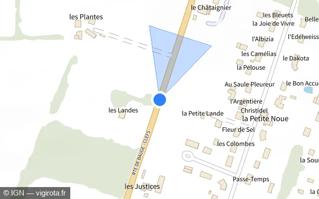 Vue plan de l'emplacement du radar fixe à Baugé-en-Anjou