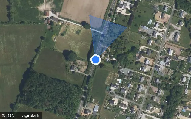 Vue satellite de l'emplacement du radar fixe à Baugé-en-Anjou