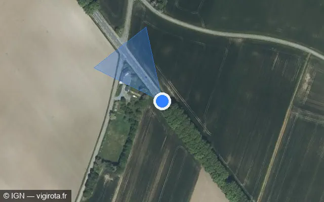 Vue satellite de l'emplacement du radar fixe à Brissac Loire Aubance