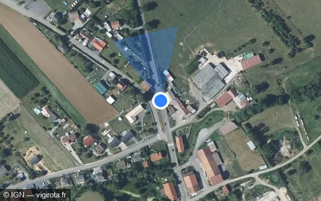 Vue satellite de l'emplacement du radar fixe à Rouvrois-sur-Othain