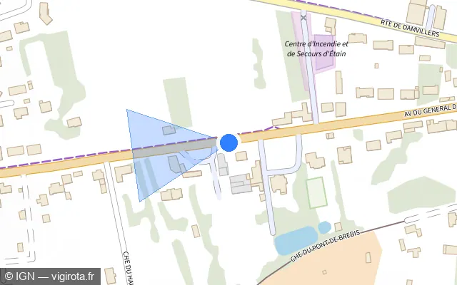 Vue plan de l'emplacement du radar fixe à Étain