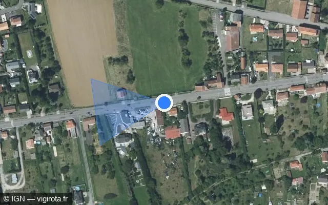 Vue satellite de l'emplacement du radar fixe à Étain