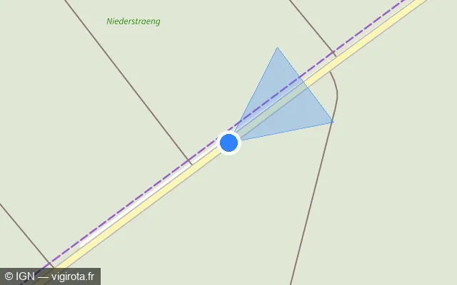 Vue plan de l'emplacement du radar fixe à Kertzfeld