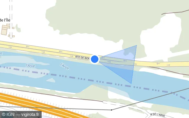 Vue plan de l'emplacement du radar fixe à Vougy