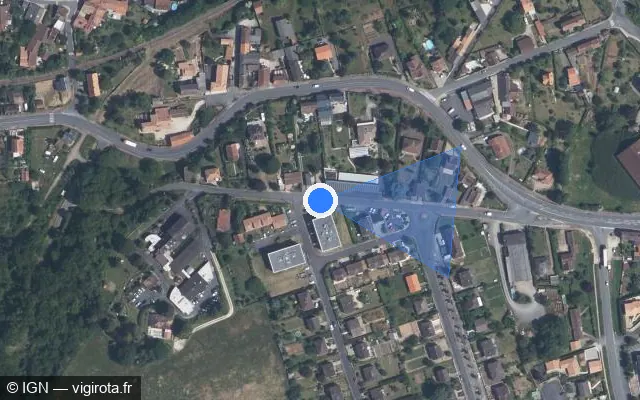 Vue satellite de l'emplacement du radar fixe à Lussac-les-Châteaux