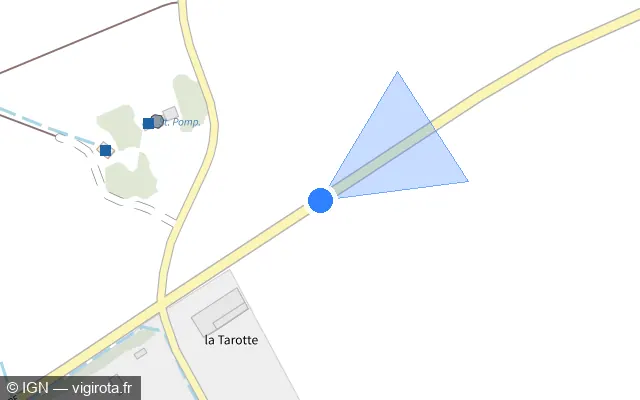 Vue plan de l'emplacement du radar fixe à Naveil