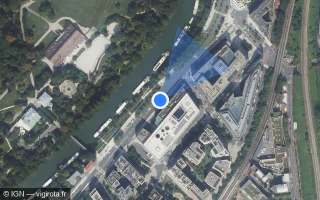 Vue satellite de l'emplacement du radar fixe à Issy-les-Moulineaux