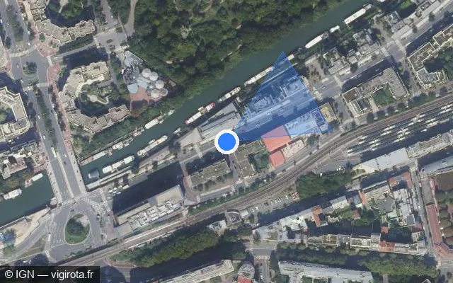 Vue satellite de l'emplacement du radar fixe à Issy-les-Moulineaux
