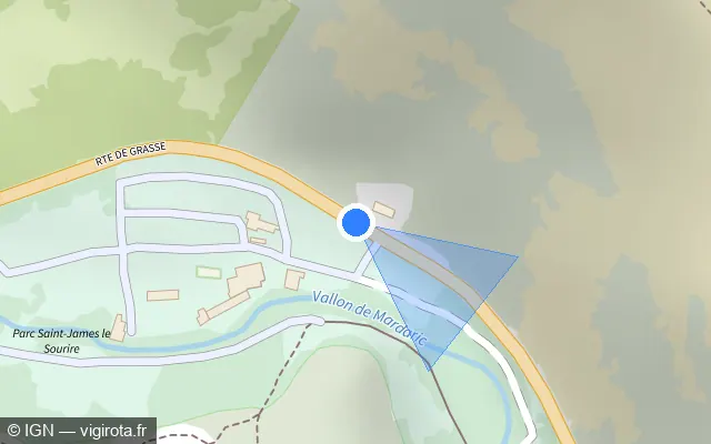 Vue plan de l'emplacement du radar fixe à Villeneuve-Loubet